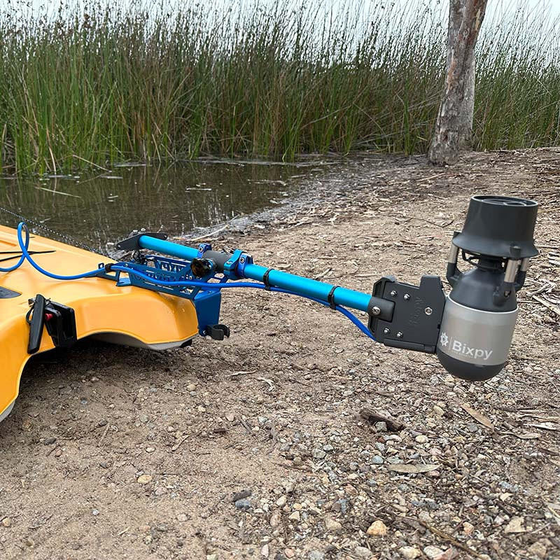 K-1 Bixpy Motor fixed to Power Pole with 3M Double Sided VHB Power Pole Mounting Adhesive attached to a paddleboard