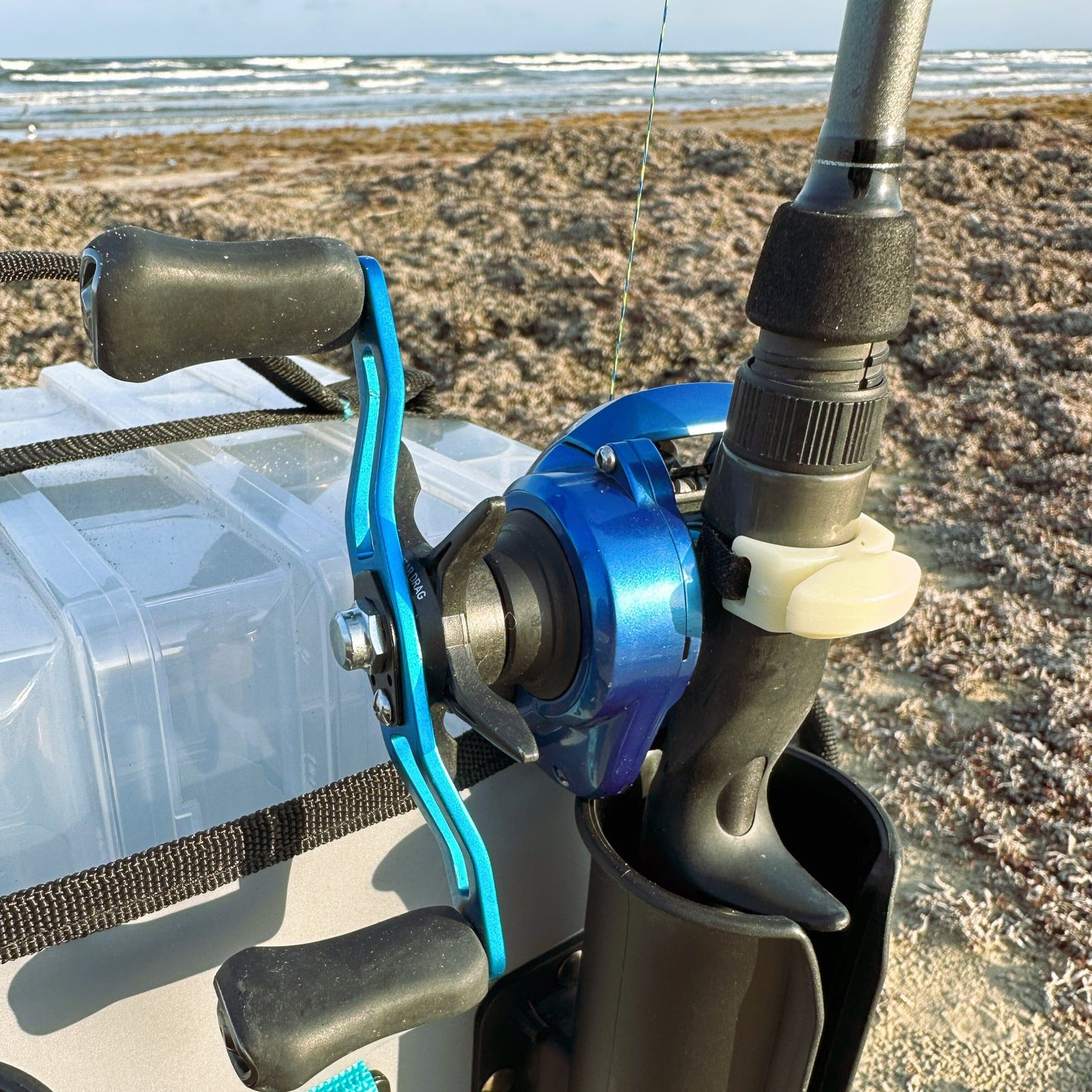 Line Cutterz Ceramic Blade Ring - on a fishing setup