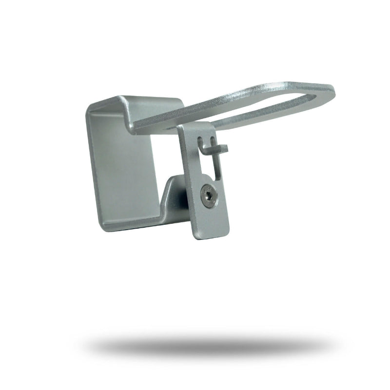 Small light grey Bixpy clamp with a distinctive hook shape and a visible screw, on a white background.