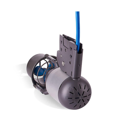 Bixpy Jet Motor: Close-up view showing the motor housing, propeller, and power cable connection.