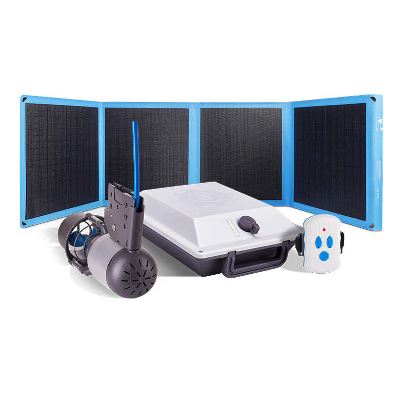 Bixpy Solar Charging Kit: Portable solar panel, battery pack, motor, and remote for charging on the go.