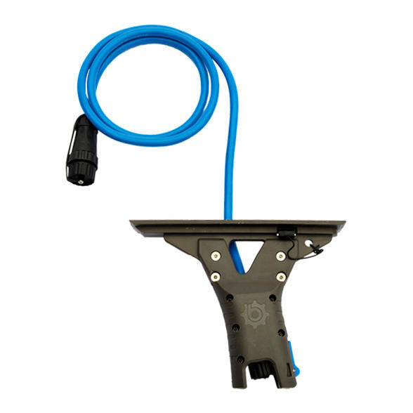 SUP Slide & Lock Fin Adapter for J-1 Motors with blue power cable and integrated mount.