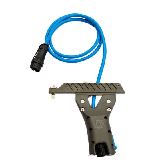 Bixpy SUP – Paddleboard Adapter for US Fin Box (J-1 Motors), featuring a black adapter body with blue power cable and connector, designed for mounting a Bixpy motor to paddleboards with a US fin box.