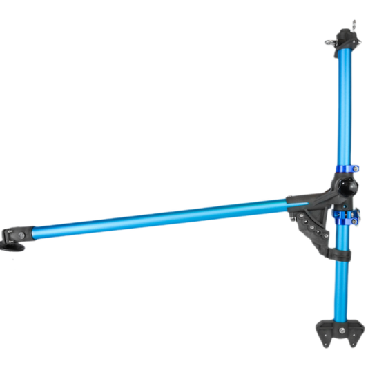 Blue and black Bixpy Universal Kayak Adapter frame with adjustable poles and connecting brackets.