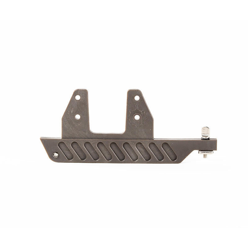 Dark grey Bixpy universal mounting bracket or adapter with ridged base and multiple bolt holes.