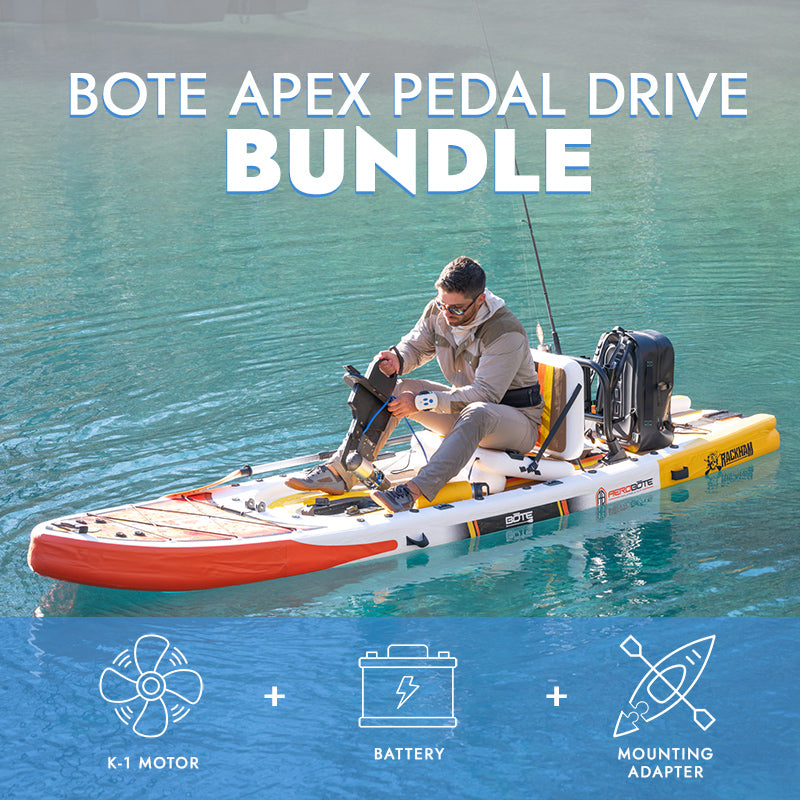 inflatable kayak pedal drive BOTE APEX Pedal Drive Bundle