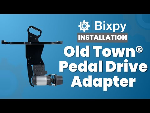 Video demonstrating the installation of a Bixpy K1 motor onto an Old Town PDL kayak using a pedal drive adapter, and highlighting the two available battery options.