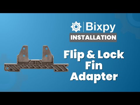 Video tutorial demonstrating the installation of a Bixpy Flip & Lock Fin Adapter, showing motor attachment and installation.