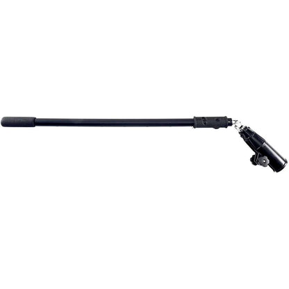 Long black tiller handle with a textured grip and motor connection mechanism, on a white background.