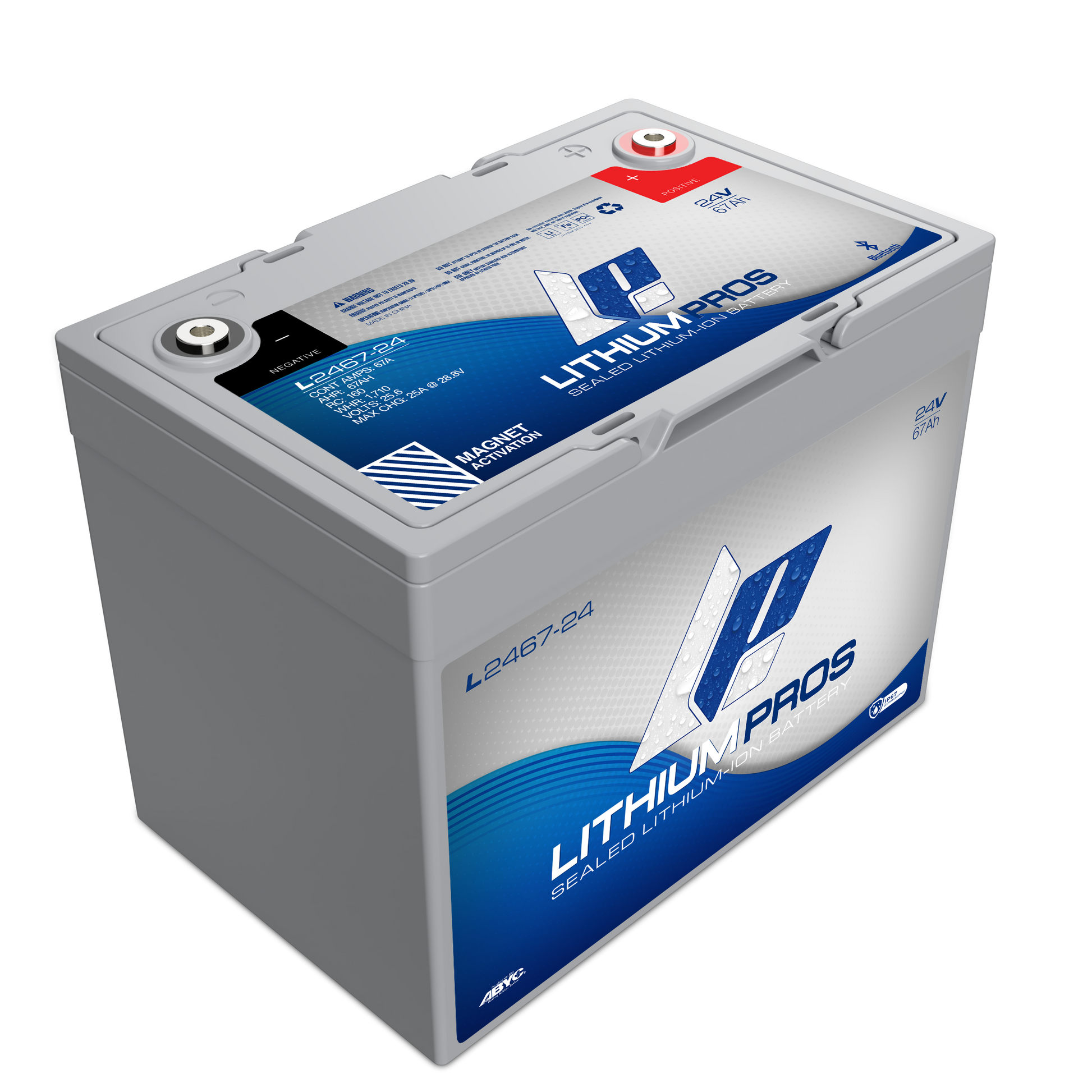 Lithium Pros battery on a white background