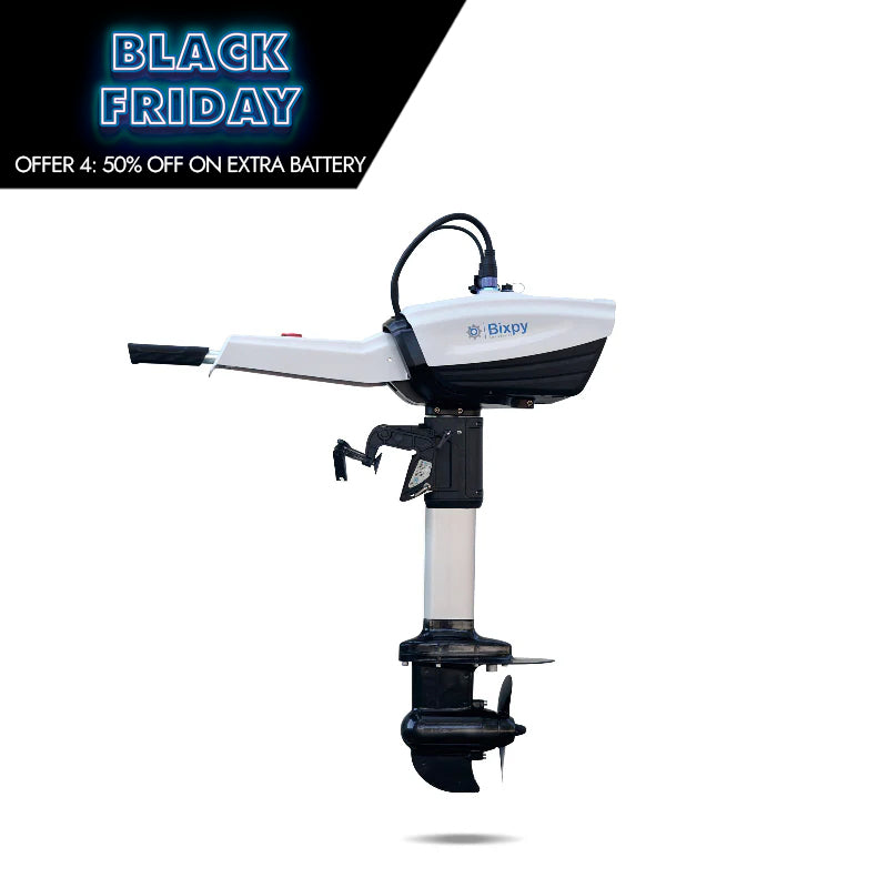 BIXPY N-3 OUTBOARD  motor with 'Black Friday' offer text on a white background