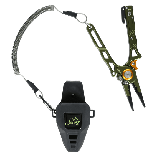 Line Cutterz™ Elite Fishing Pliers with Patented Ceramic Line Cutter LCPLRGN 49 $ Tools bixpyusa