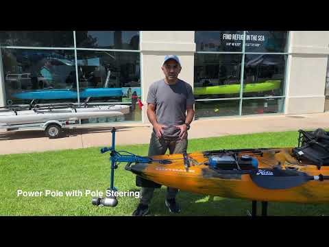 Video showcasing Bixpy’s Pole Steering system on a kayak, highlighting smooth back-and-forth steering for nearly 180° turns using a simple telescopic handle.