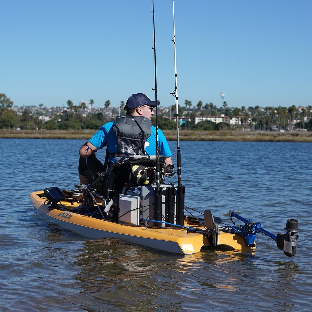 Bixpy K-1 motor adapter on a kayak